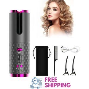 Cordless Auto Rotating Ceramic Hair Curler with Accessories
